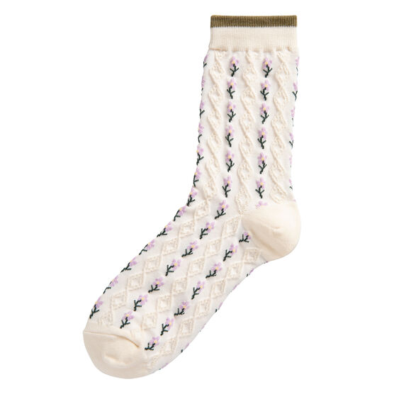 Floral waffle textured socks
